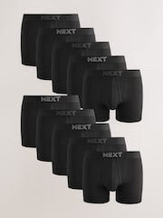 Black Grey Metallic Waistbands 10 pack A-Front Boxers - Image 1 of 5