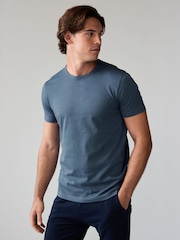 Mixed Blues Slim Fit 100% Cotton Underwear T-Shirts 5 Pack - Image 2 of 16