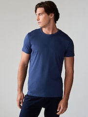 Mixed Blues Slim Fit 100% Cotton Underwear T-Shirts 5 Pack - Image 4 of 16