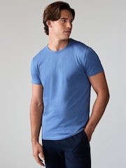 Mixed Blues Slim Fit 100% Cotton Underwear T-Shirts 5 Pack - Image 6 of 16