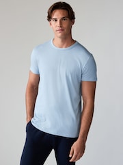 Mixed Blues Slim Fit 100% Cotton Underwear T-Shirts 5 Pack - Image 7 of 16