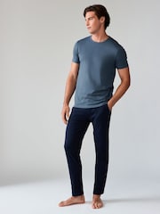 Mixed Blues Slim Fit 100% Cotton Underwear T-Shirts 5 Pack - Image 8 of 16