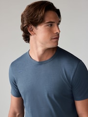 Mixed Blues Slim Fit 100% Cotton Underwear T-Shirts 5 Pack - Image 9 of 16