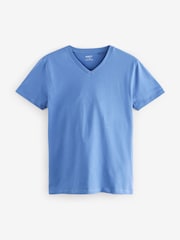 Blandade Blå's - Vanlig passform 100% bomull V-ringning Underkläder T-shirt 5 Förp - Bild 13 av 16