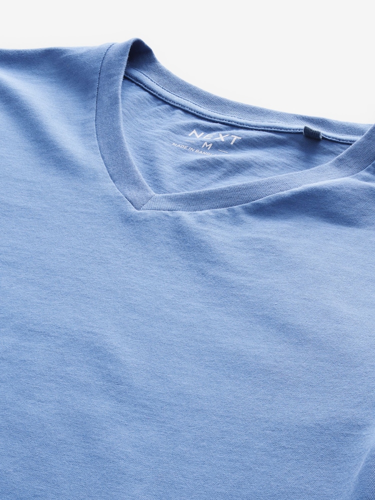 Mixed Blue's Regular Fit 100% Cotton V-Neck Layering T-Shirts 5 Pack - Image 14 of 16