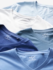 Blandade Blå's - Vanlig passform 100% bomull V-ringning Underkläder T-shirt 5 Förp - Bild 16 av 16