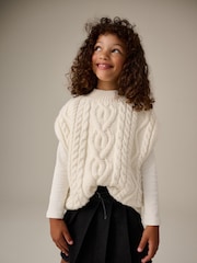 Ecru Cable Knitted Tank (3-16yrs) - Image 4 of 8