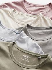 Bleu/Gris/Rose/Vert - Slim Fit (Slim Fit) - T-shirt de sous-vêtements en coton 100% 5 Lot - Image 15 de 17