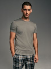 Bleu/Gris/Rose/Vert - Slim Fit (Slim Fit) - T-shirt de sous-vêtements en coton 100% 5 Lot - Image 6 de 17