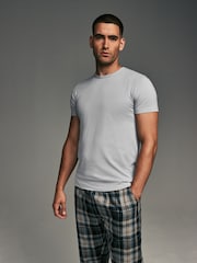 Bleu/Gris/Rose/Vert - Slim Fit (Slim Fit) - T-shirt de sous-vêtements en coton 100% 5 Lot - Image 7 de 17