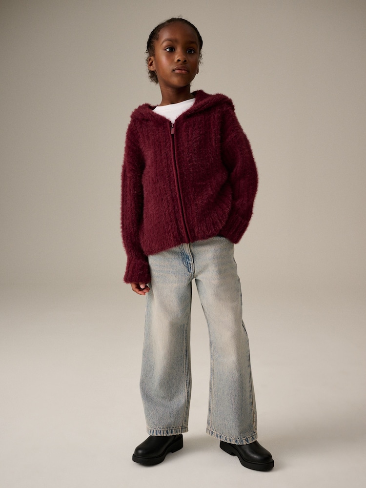 Berry Pink Fluffy Hoodie (3-16yrs) - Image 2 of 8 Berry Pink Fluffy Hoodie (3-16yrs) - Image 2 of 8