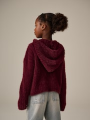 Berry Pink Fluffy Hoodie (3-16yrs) - Image 3 of 8