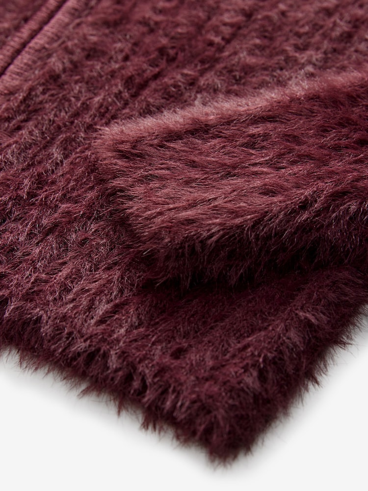 Berry Pink Fluffy Hoodie (3-16yrs) - Image 8 of 8