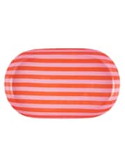 Present Time Bright Orange Soft Pink Tray Animado Oval Small Plate - Image 4 of 4