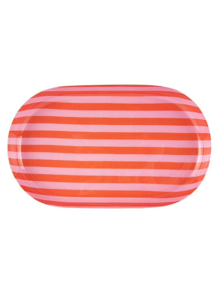 Present Time Bright Orange Soft Pink Tray Animado Oval Small Plate - Image 4 of 4 Present Time Bright Orange Soft Pink Tray Animado Oval Small Plate - Image 4 of 4