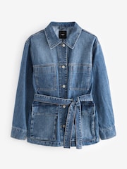 Mid Blue Elevated 4 Pocket 100% Cotton Denim Jacket - Image 6 of 7