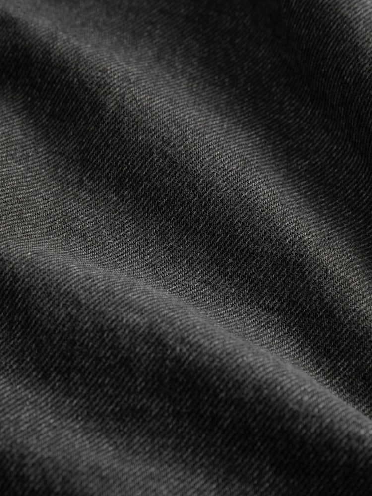 Black Clean Zip Front Denim 100% Cotton Jacket - Image 7 of 7