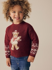 Red Christmas Bear Jumper (3mths-7yrs) - Image 1 of 9
