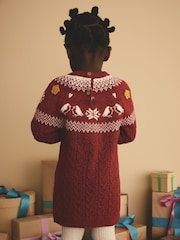 Red Fairisle Pattern Christmas Jumper Dress (3mths-7yrs) - Image 2 of 9