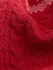 Red Fairisle Pattern Christmas Jumper Dress (3mths-7yrs) - Image 9 of 9