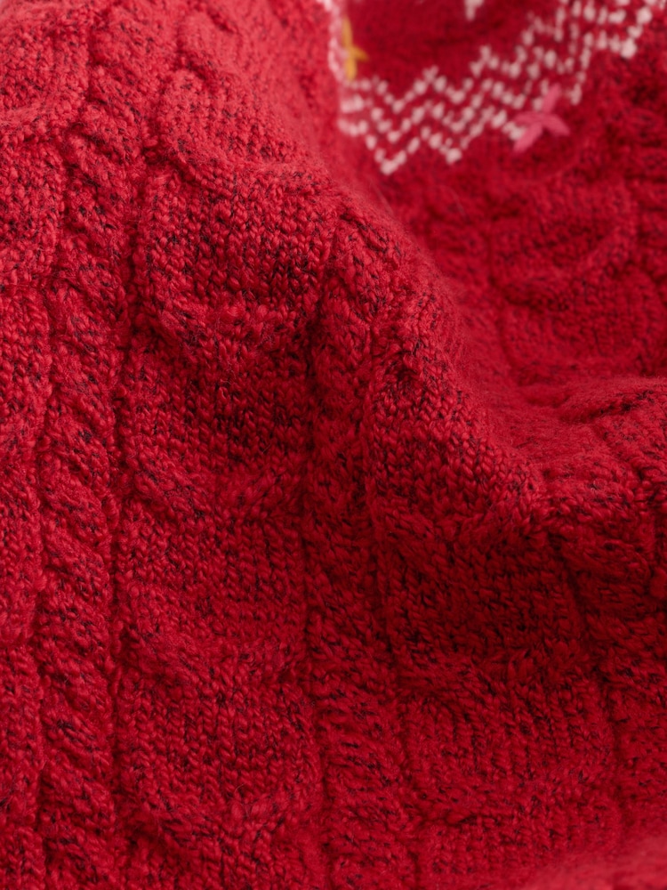 Red Fairisle Pattern Christmas Jumper Dress (3mths-7yrs) - Image 9 of 9