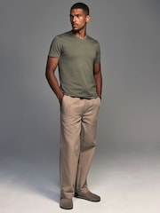 Blue/Green/Pink/Grey Regular Fit 100% Cotton V-Neck Layering T-Shirts 5 Pack - Image 2 of 16