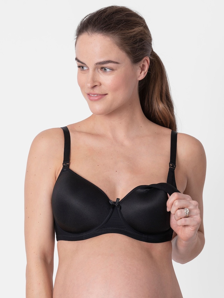 Seraphine Black T-Shirt Maternity And Nursing Bra - Image 1 of 5