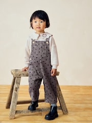 Black/White Co-ord 100% Cotton Dungarees Set (3mths-7yrs) - Image 1 of 10