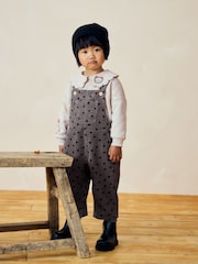 Black/White Co-ord 100% Cotton Dungarees Set (3mths-7yrs) - Image 2 of 10