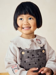 Black/White Co-ord 100% Cotton Dungarees Set (3mths-7yrs) - Image 4 of 10