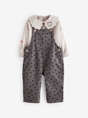 Black/White Co-ord 100% Cotton Dungarees Set (3mths-7yrs) - Image 5 of 10