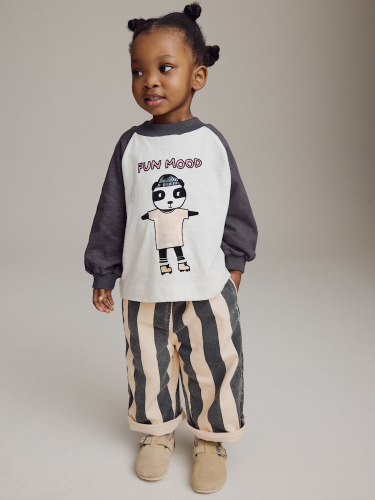 Monochrome Stripe 100% Cotton Trousers (3mths-7yrs) - Image 1 of 8