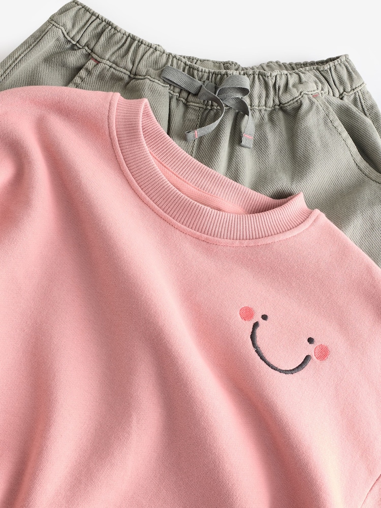 Khaki Green 100% Cotton Sweatshirt and Trousers Set (3mths-7yrs) - Image 10 of 10