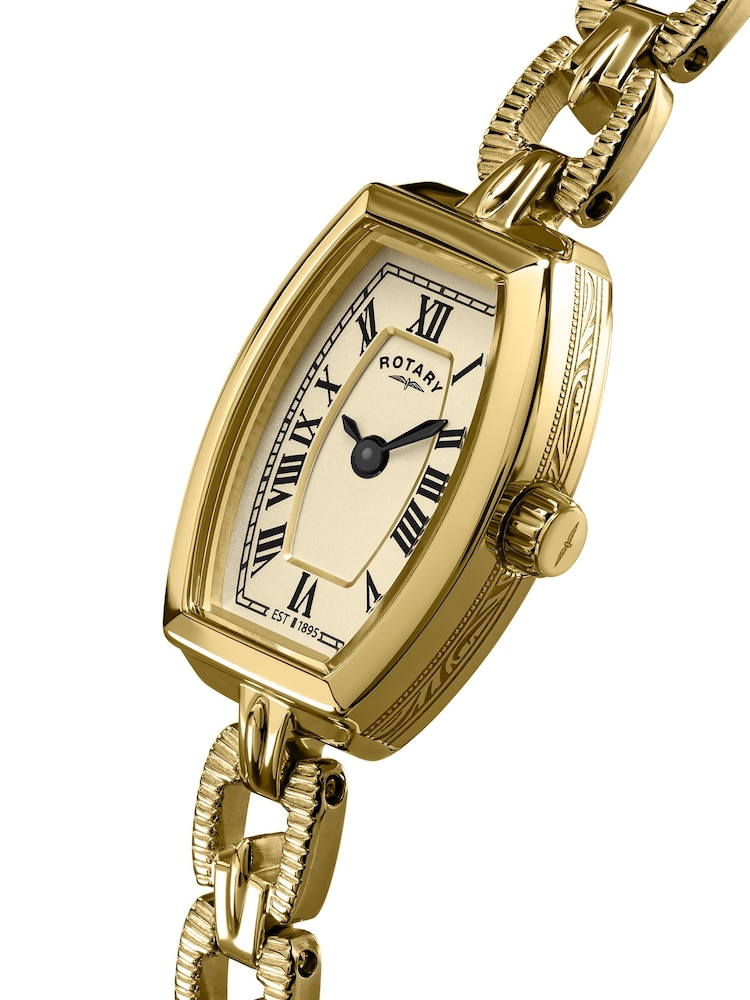 Rotary Gold Ladies Gold Plated Stainless Steel Vintage Style Bracelet Watch - Image 2 of 4