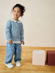 Blue Collar Cable 100% Cotton Jumper (3mths-7yrs) - Image 2 of 7