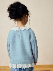 Blue Collar Cable 100% Cotton Jumper (3mths-7yrs) - Image 3 of 7
