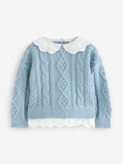 Blue Collar Cable 100% Cotton Jumper (3mths-7yrs) - Image 5 of 7