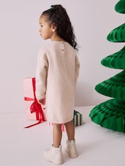 Ecru Marl Christmas Character Jumper Dress (3mths-7yrs) - Image 3 of 8