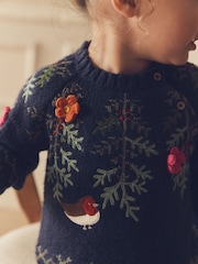 Navy Robin Christmas Jumper (3mths-7yrs) - Image 4 of 8