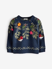 Navy Robin Christmas Jumper (3mths-7yrs) - Image 5 of 8