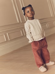 Ecru Mock Layer 100% Cotton Jumper and Trousers Set (3mths-7yrs) - Image 1 of 8