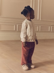 Ecru Mock Layer 100% Cotton Jumper and Trousers Set (3mths-7yrs) - Image 2 of 8