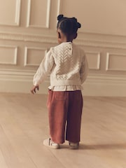 Ecru Mock Layer 100% Cotton Jumper and Trousers Set (3mths-7yrs) - Image 3 of 8