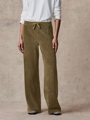Khaki Green Pull On Wide Leg Corduroy Trousers - Image 2 of 6