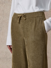 Khaki Green Pull On Wide Leg Corduroy Trousers - Image 4 of 6