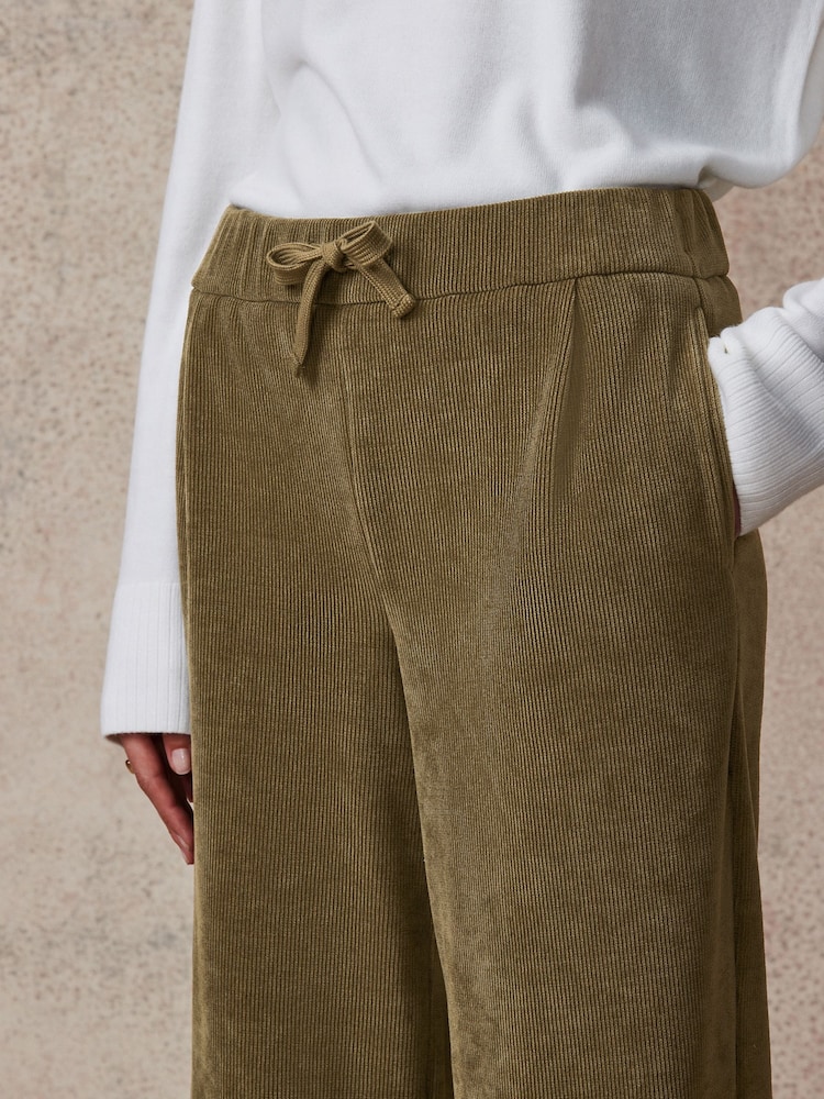 Khakigrün - Cordhose mit weitem Bein - Image 4 of 6