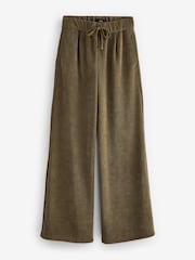 Khaki Green Pull On Wide Leg Corduroy Trousers - Image 5 of 6
