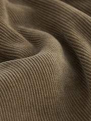 Khaki Green Pull On Wide Leg Corduroy Trousers - Image 6 of 6