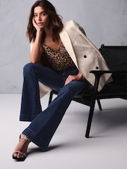 Inky Blue Flared Lift Slim And Shape Bootcut Jeans - Image 2 of 8