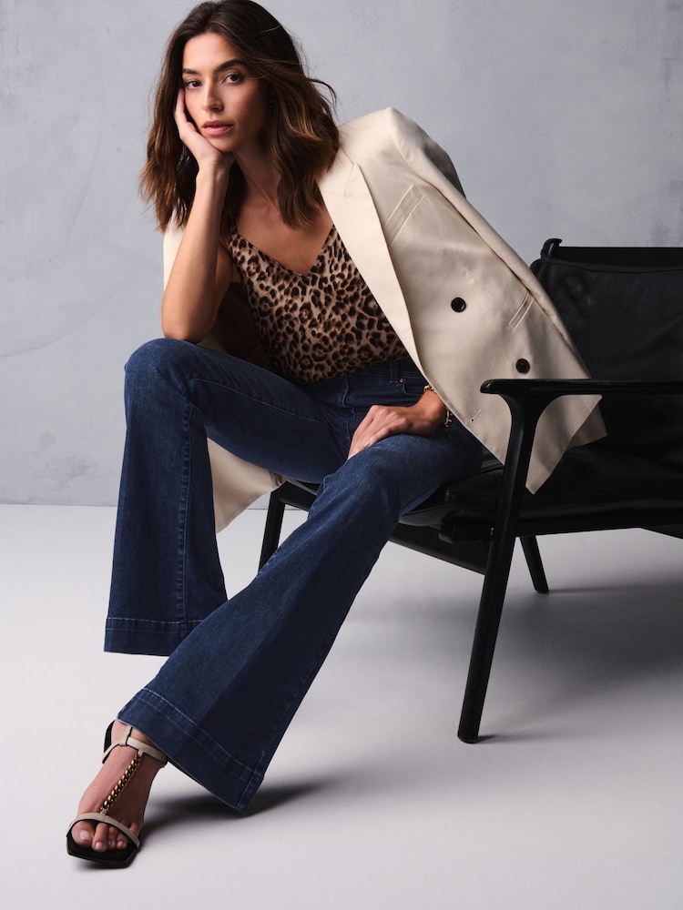 Inky Blue Flared Lift Slim And Shape Bootcut Jeans - Image 2 of 8